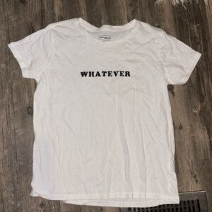 For the Republic WHATEVER White Short Sleeve Shirt large